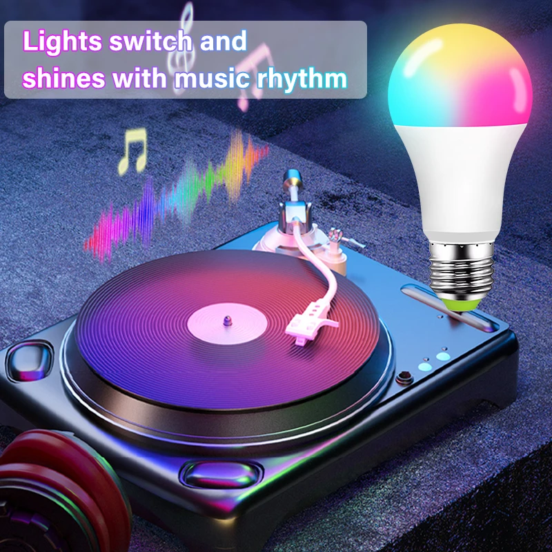 Умная лампа Alexa с голосовым управлением 15 Вт RGB регулируемой яркостью E27 E26 B22