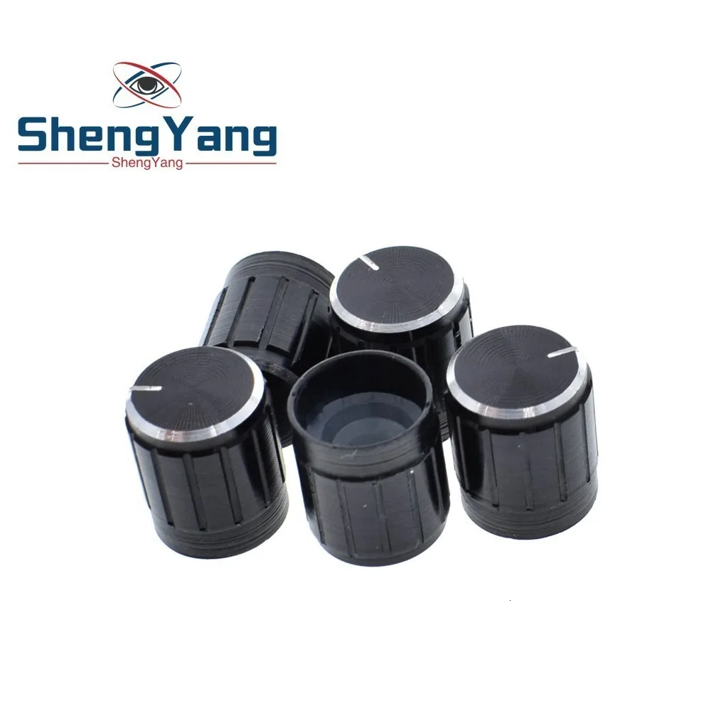 ShengYang 10 шт. 15*17 мм алюминиевый сплав Потенциометр ручка поворотный переключатель Регулятор громкости Ручка черный для DIY