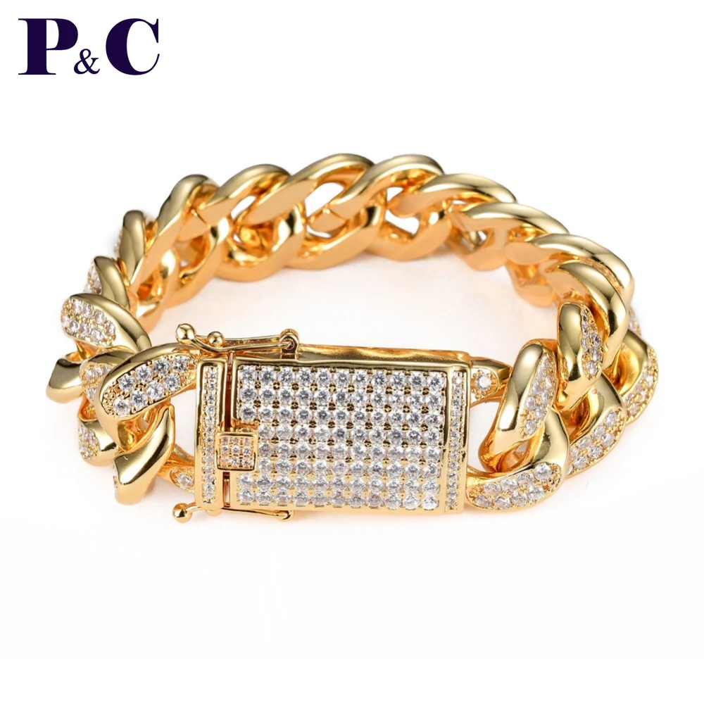 Мужской браслет цепочка из кубинской цепи Майами 20 мм|Браслеты| |