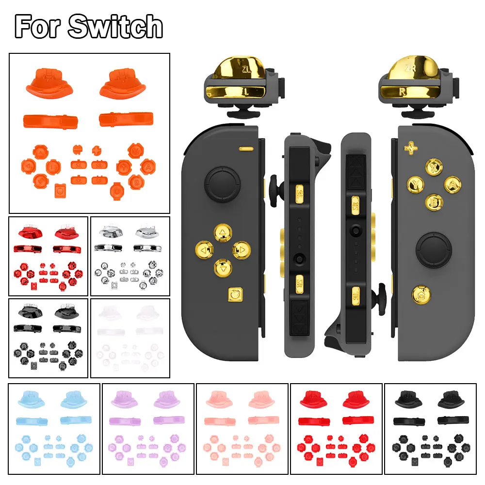 Nowy dla przełącznik Gamepad metalowy przycisk ZL ZR L R wymiana uchwyty części pełne zestawy dla Nintendo Switch NS kontrolera Joy-Con