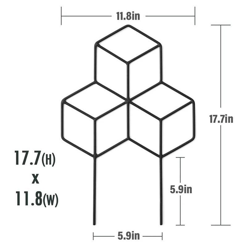 

1x Garden Metal Trellis, Lattice-Shaped Plant Trellis & 4Pc 30CM Gardening Climbing Plant Vines Climbing Frame