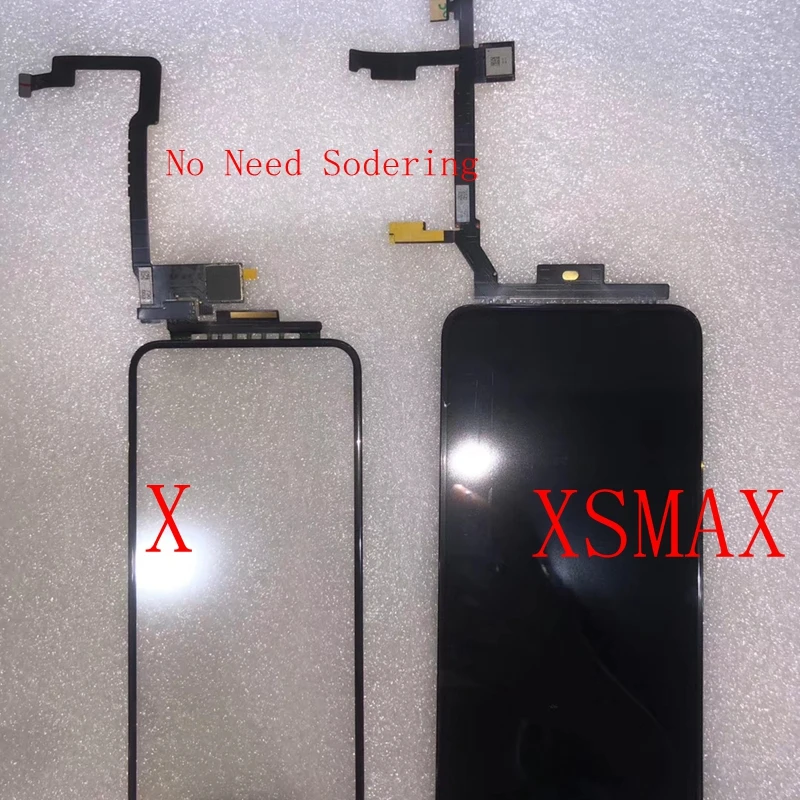 Черный сенсорный экран с удлинителем гибкий кабель без пайки для iPhone X Xsmax