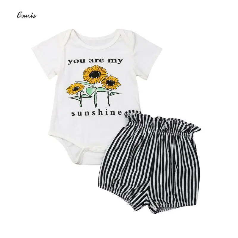 2020 г. Одежда для новорожденных девочек летний модный костюм малышей с