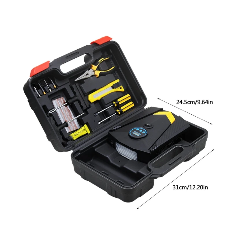 

Inflator Pump Car Air Compressor Repair Tools Tire Repair Tool Car Air Pump Used for Car Bike Motorhome for Emergency