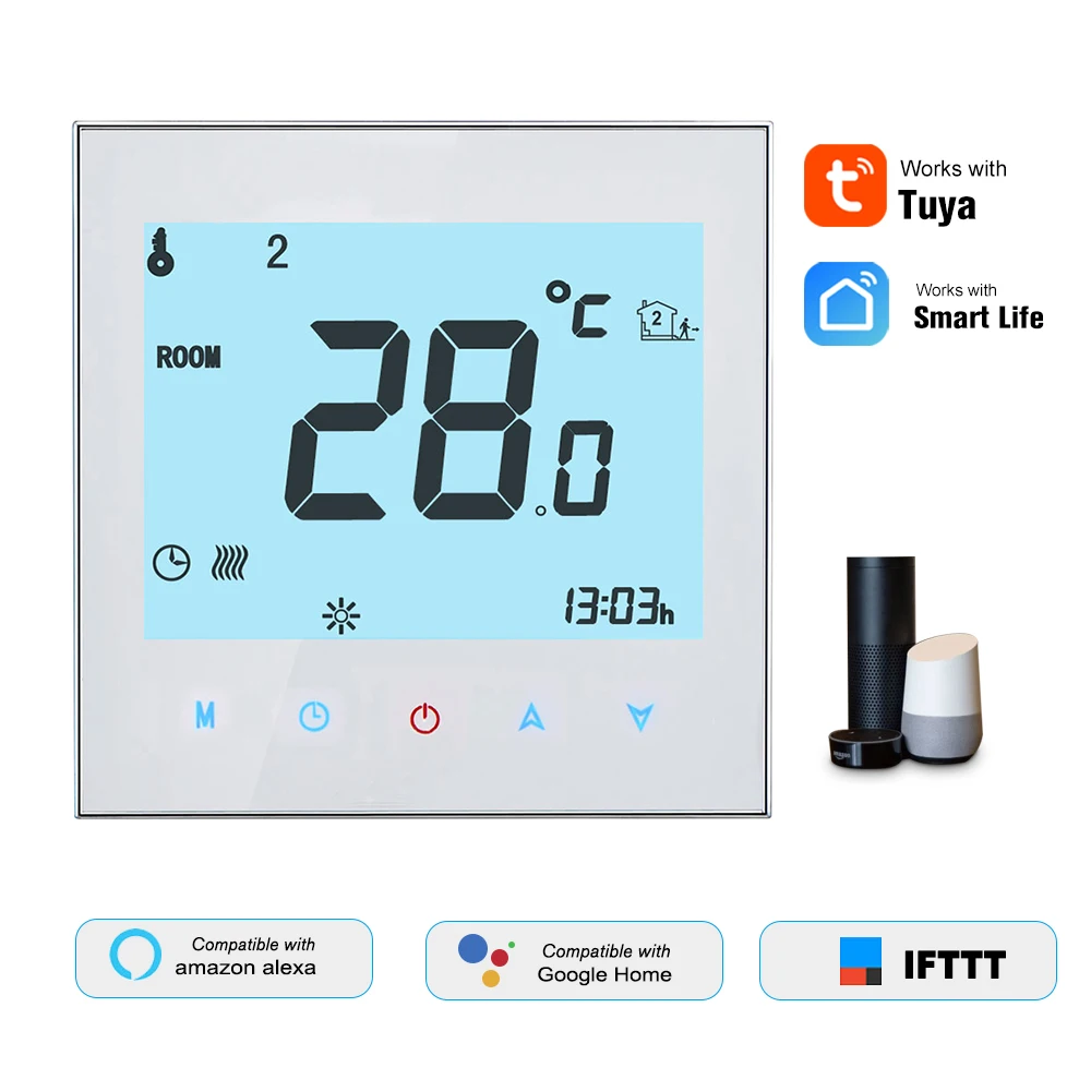 

Boiler Thermostat WiFi Digital Temperature Controller AC95-240V 3A APP Control Programmable Voice Control with Amazon Echo