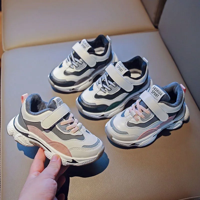 

Кроссовки Детские утепленные плюшевые, спортивная обувь, дышащие, для бега, Осень-зима