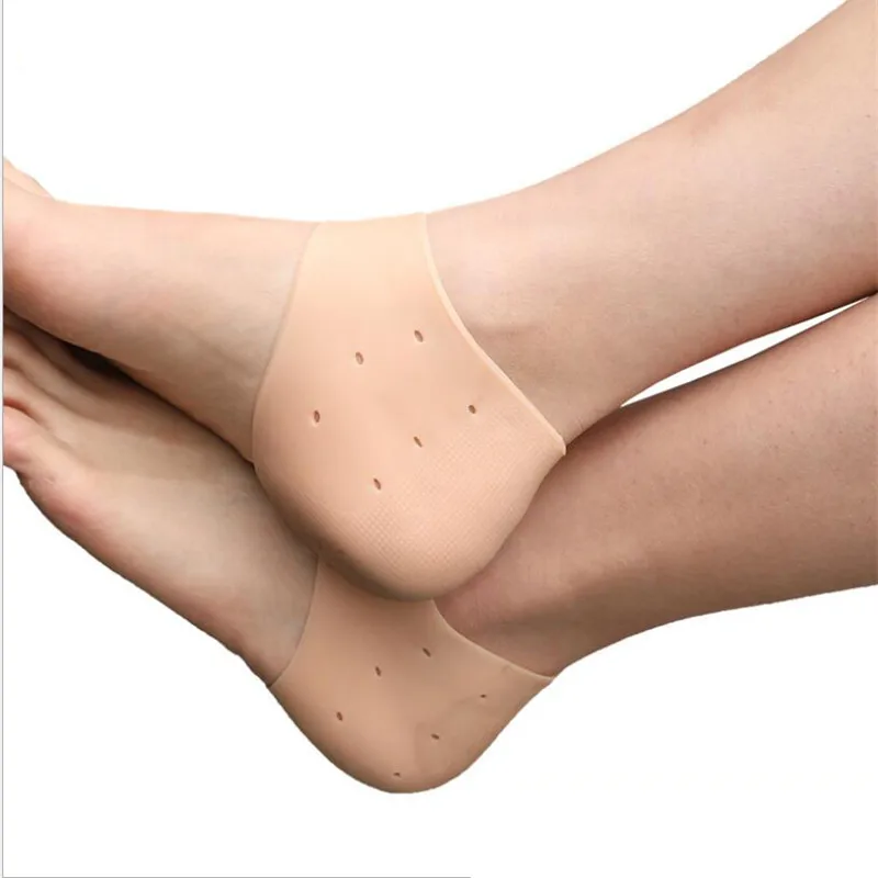 

2Pcs New Silicone Feet Care Socks Moisturizing Gel Heel Thin Socks with Hole Cracked Foot Skin Care Protectors Foot Care Tool