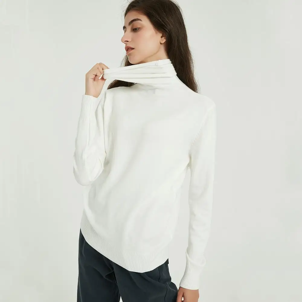 Wixra Women Soft Solid Knitted Sweaters Ladies Long Sleeve Casual Turtleneck Basic Sweater Pullovers Autumn Spring Classic Tops | Женская