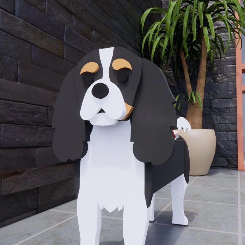 

2021 New Creative Personality Balcony Courtyard Garden Outdoor Indoor Poodle Puppy Potted Flower Pot Home Decoration