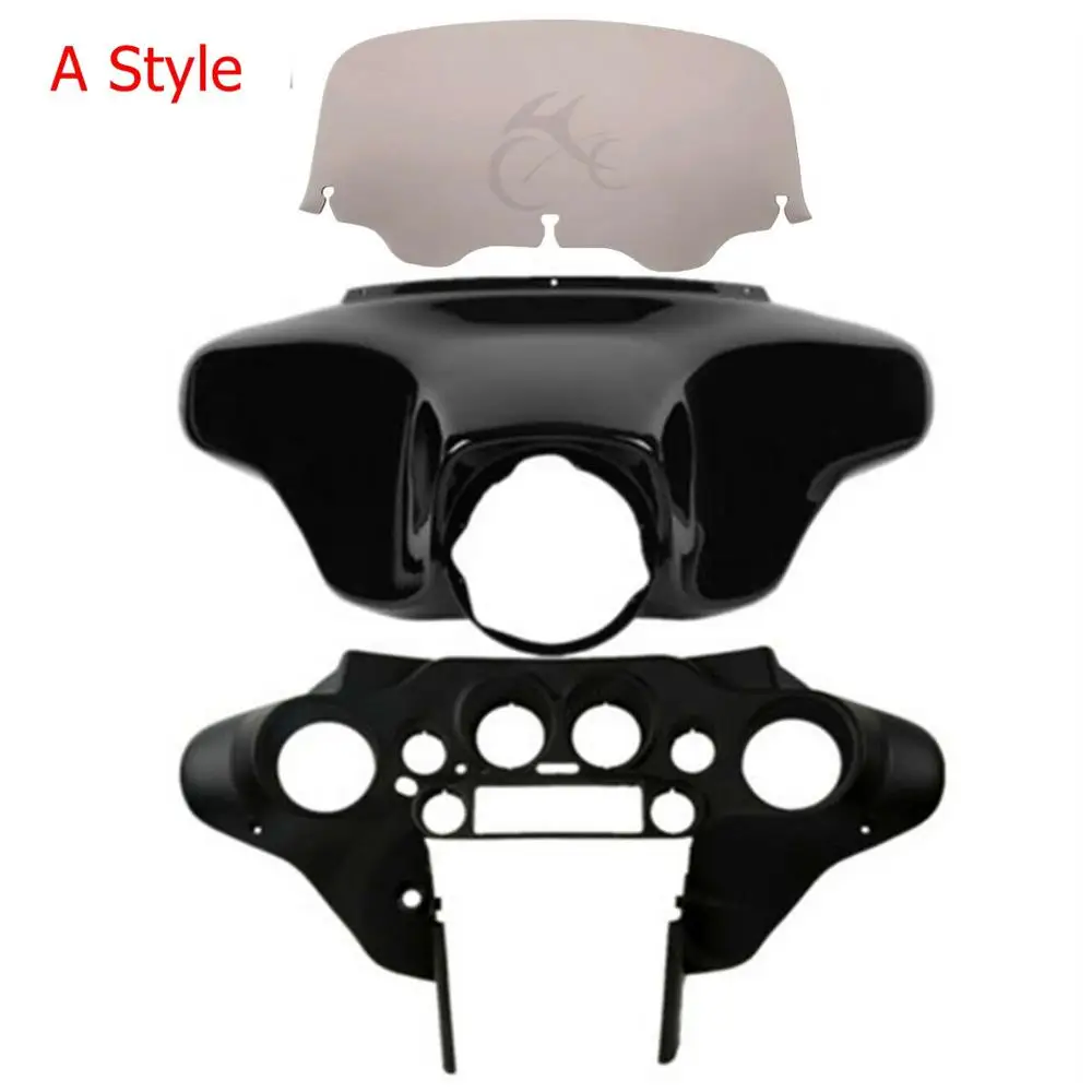 A Style Мотоцикл " летучая мышь внутренний внешний обтекатель лобовое стекло для Harley Touring Road King Street Road скользящий Electra Glide 1996-2013 - Цвет: A Style