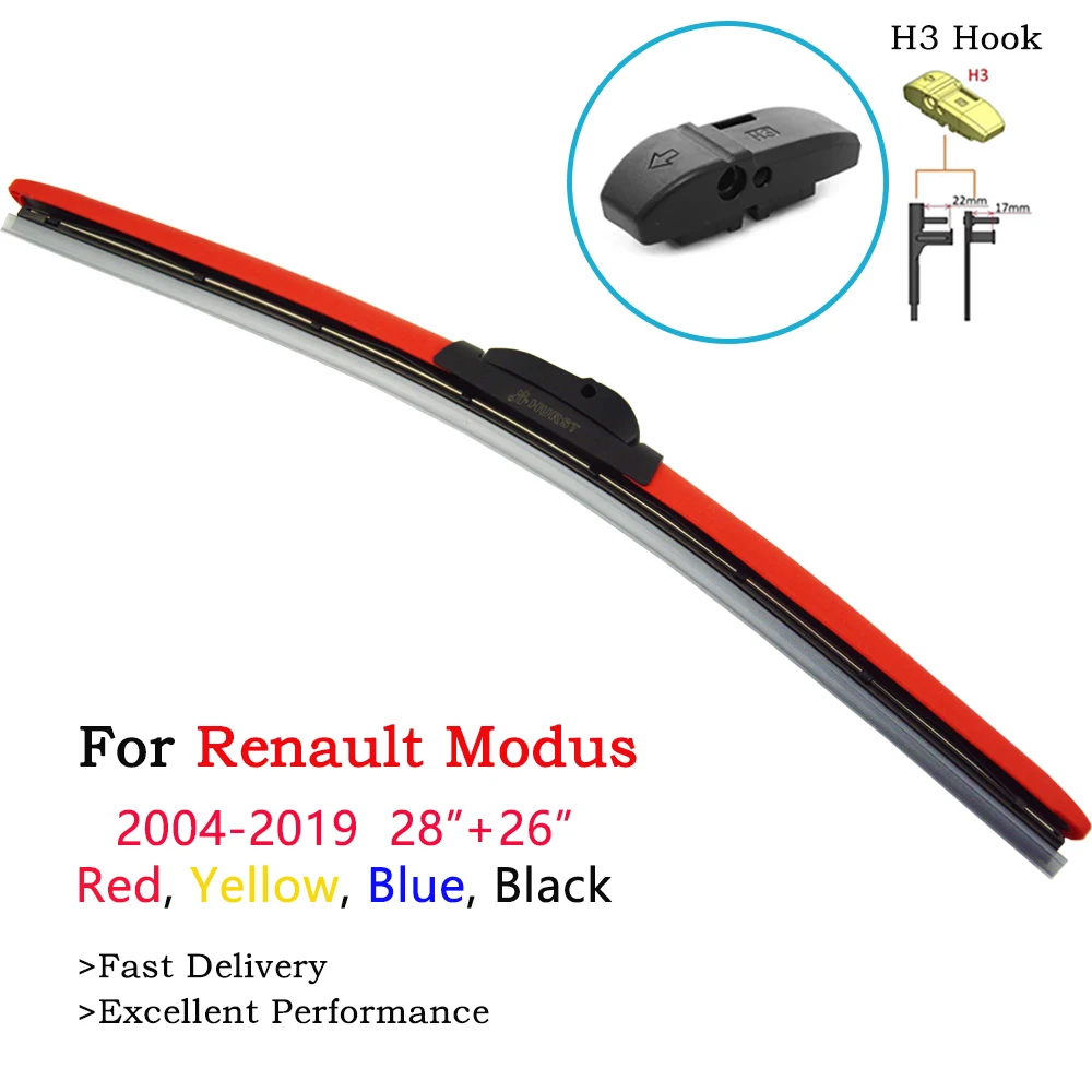 2 шт красочные бескаркасные гибридные щетки стеклоочистителя для Renault Modus 2004 2019 28