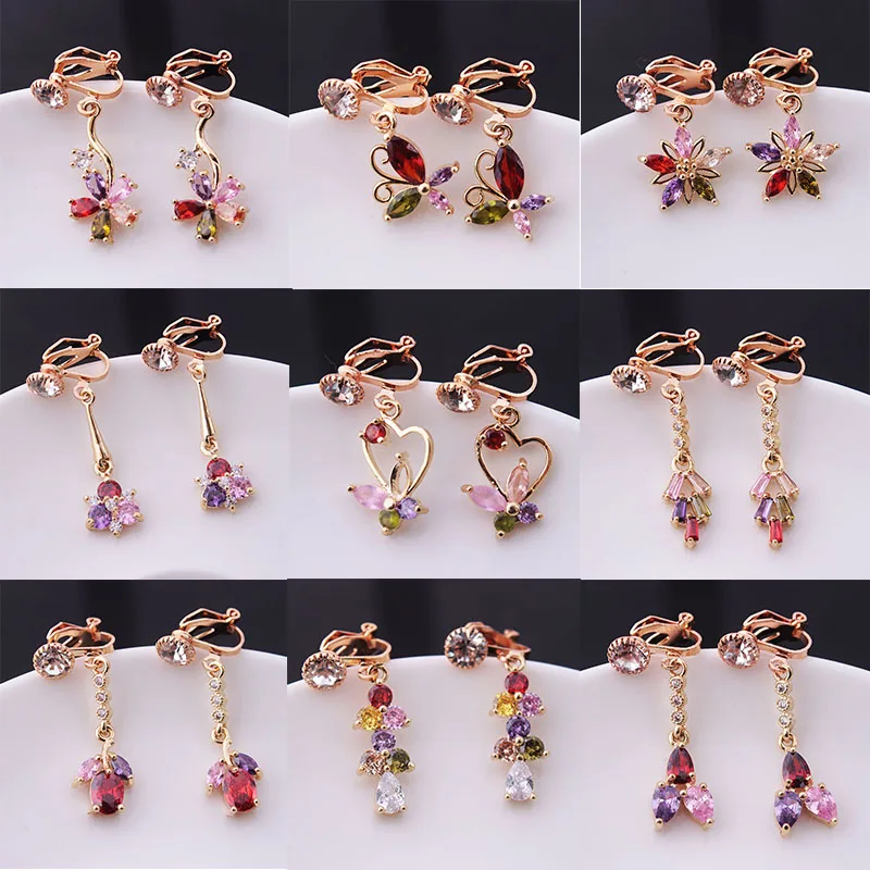 Женские серьги с клипсами новые длинные корейские стильные геометрические