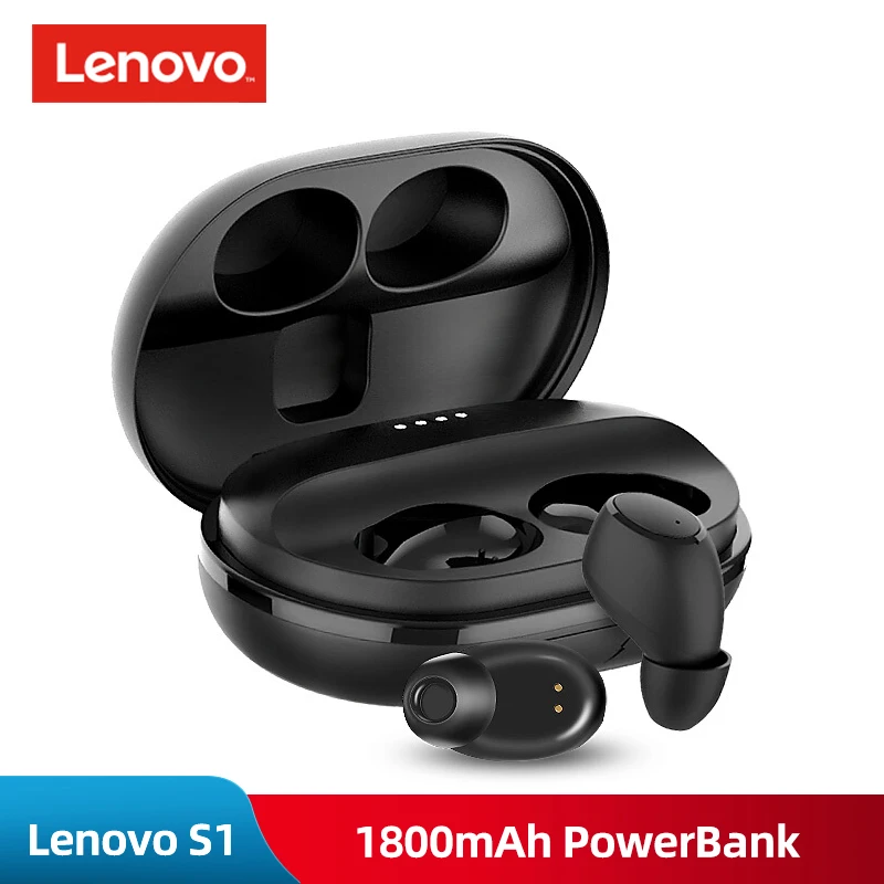 Новинка,, lenovo S1 TWS, беспроводные Bluetooth наушники, водонепроницаемые, IPX5 V5.0, стерео, Бизнес Спорт, гарнитура с микрофоном, 1800 мА/ч