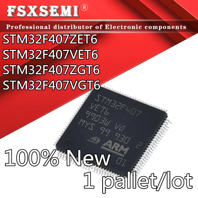 

1 pallet/lot STM32F407ZET6 STM32F407VET6 STM32F407ZGT6 STM32F407VGT6 QFP microcontroller