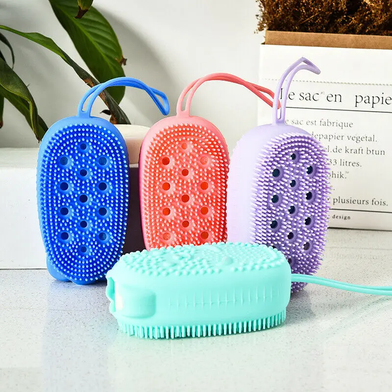 

Silicone Body Bath Brush Soft Exfoliating Body Shower Brush Baby Showers Scrubber Shower Washing Massage Brush Non-toxic Brushes