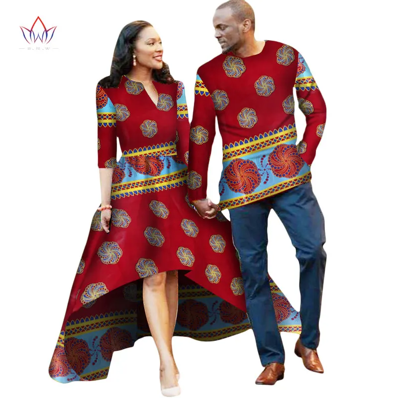 18 Африканская пара одежды для влюбленных платье Vestidos Мужская рубашка традиционные платья Африканский принт Дашики размера плюс 4xl BRW WYQ05 - Цвет: 18