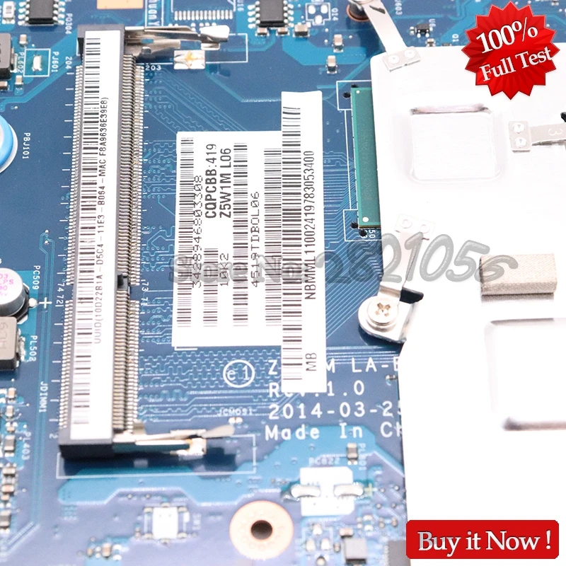 NOKOTION материнская плата для ноутбука Z5W1M LA-B511P для ACER Aspire ES1-511 NBMML11002 N2830 процессор DDR3 работает хорошо