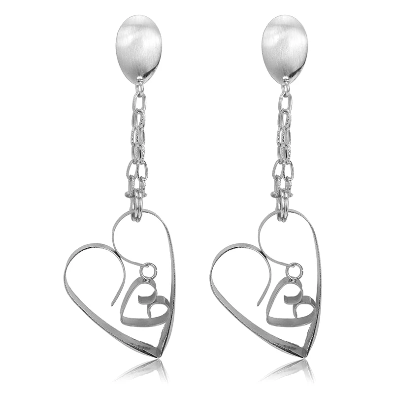 2020 подлинные висячие серьги с сердечками покрытые золотом/серебром модные