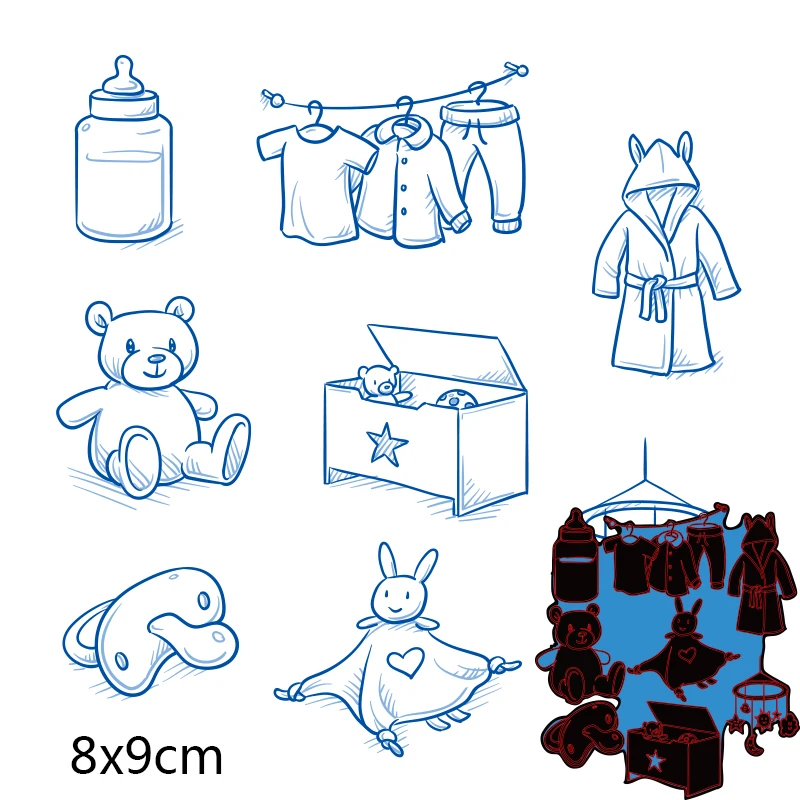 

Metal Dies Children's Goods Set for 2020 New Stencils DIY Scrapbooking Paper Cards Craft Making New Craft Decoration 80*90mm