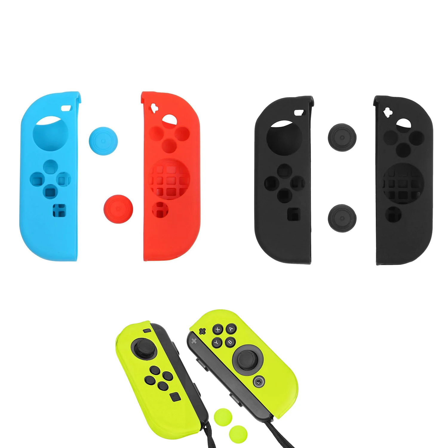 

For Joy-Con Gel Guards with Thumb Grips Caps for Nintendo Switch