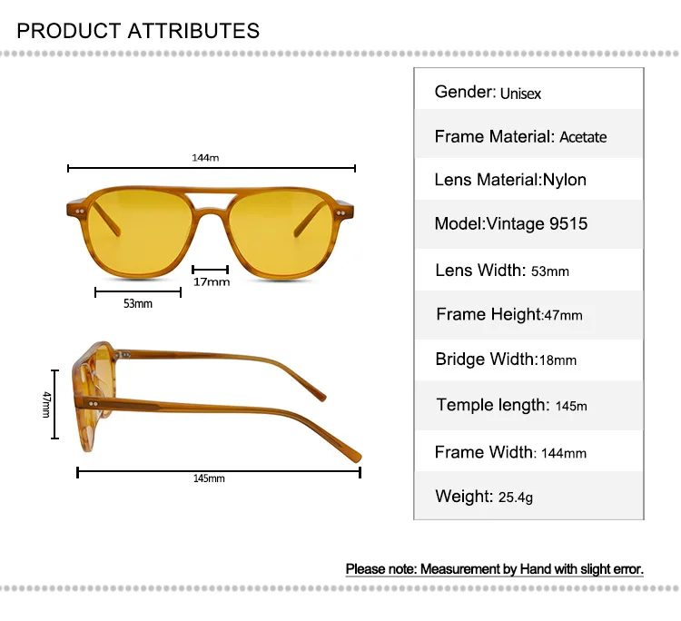 

Pilot Design Acetate Sunglasses Retro Women Full Rim Polarized Frame High Quality Goggle UV400 Vintage Driving Sun Glasses Men