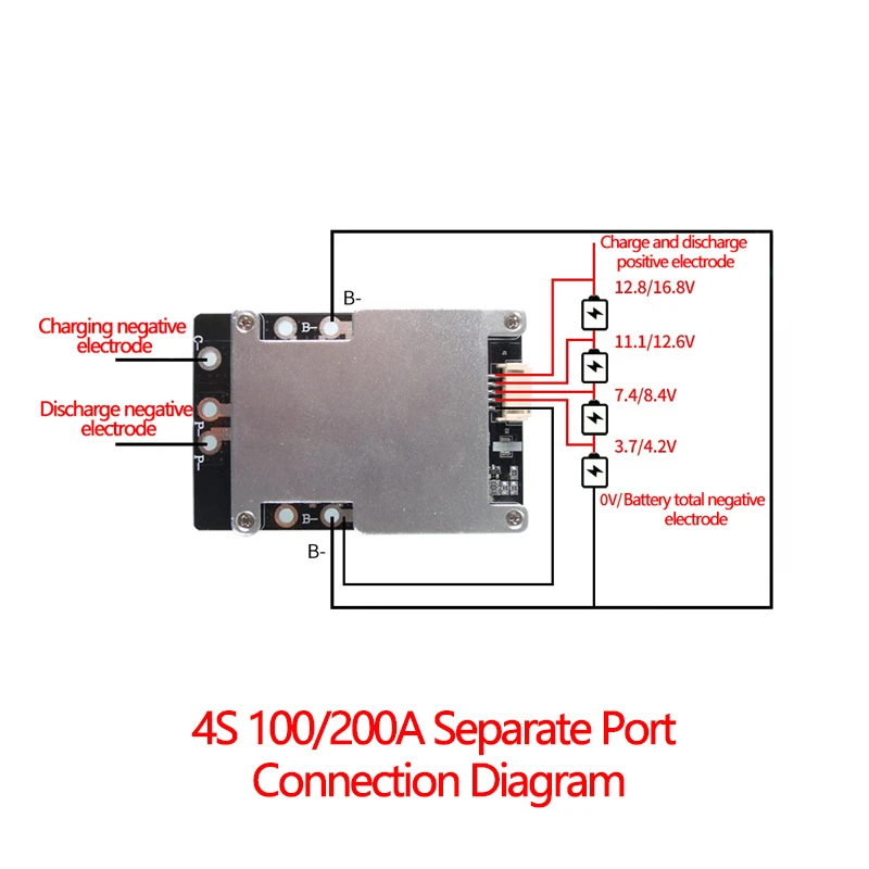 BMS 4S 120A 150A 160A 200A 380A 3 7 V 18650 защитный эквалайзер для железного литиевого