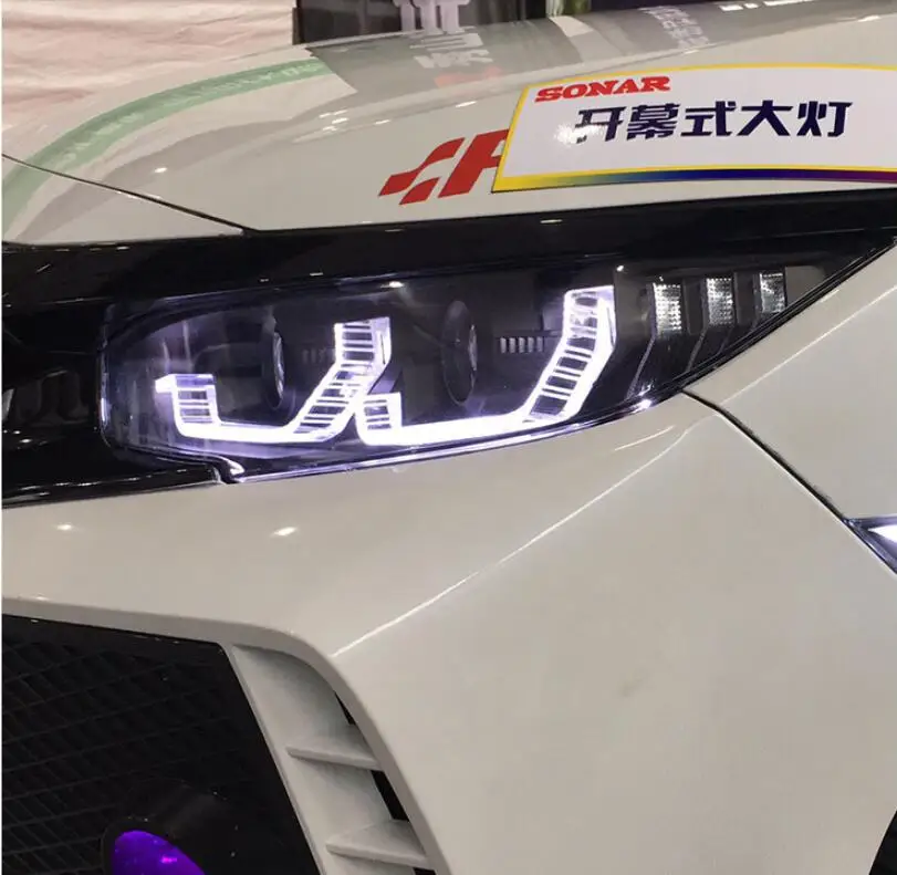 2019y автомобильный бупмер головной свет для Honda Civic автомобильные аксессуары светодиодный DRL галогенный/HID ксенон, противотуманная фара для Civic