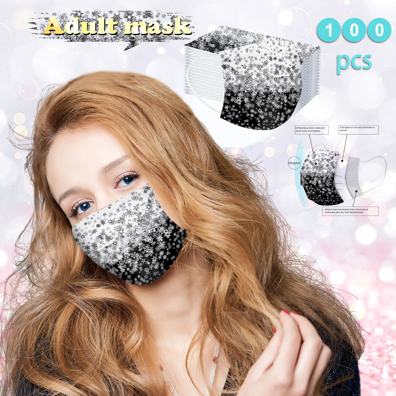 

mscara Masques Faciaux Christmas Masks For Adult Disposable High-quality Masks Industrial 3Ply Masque Jetable Mascarilla