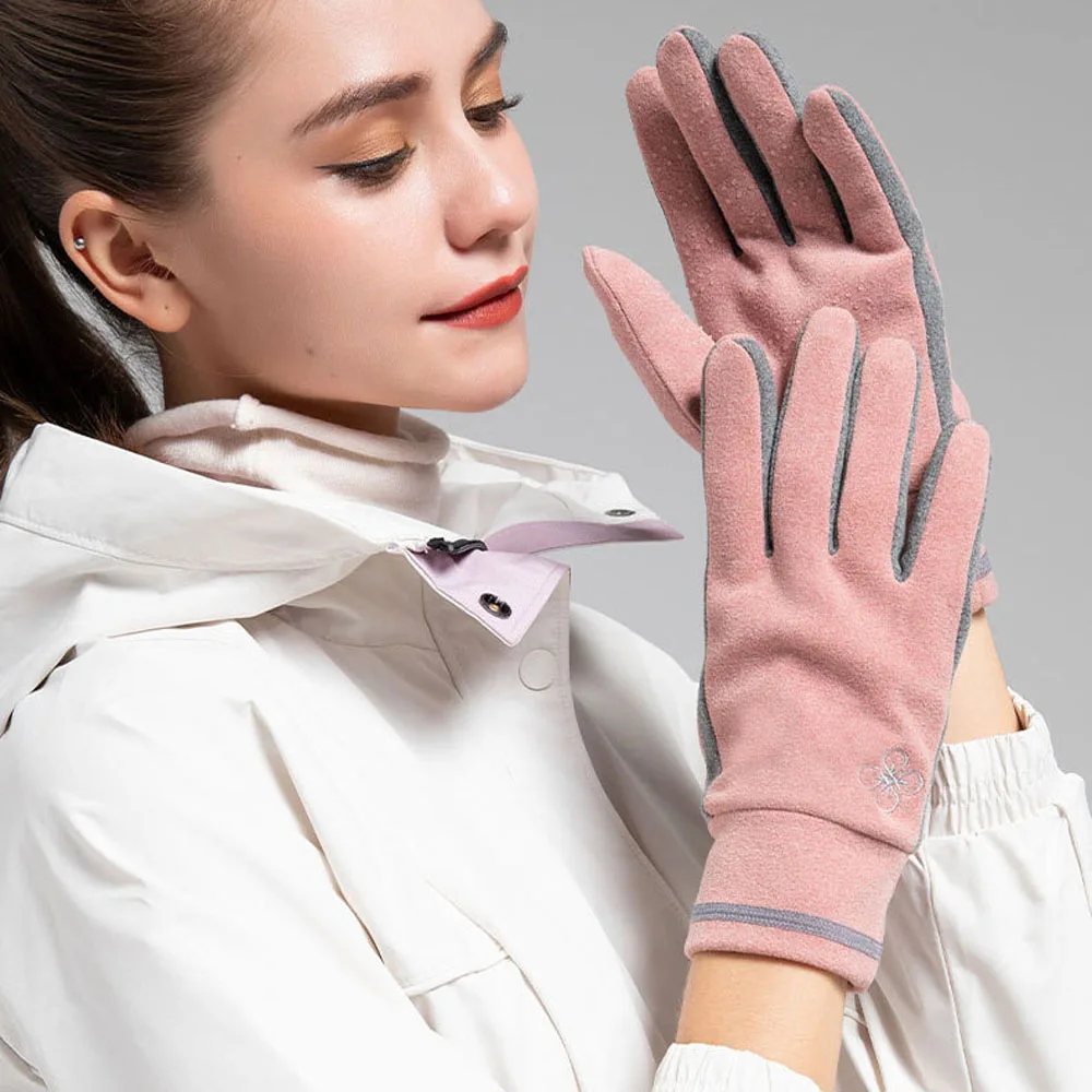 

Bicycle Gloves Women Open Finger Training Sports Gloves Warm Bike Winter Workout Outdoor Windproof Anti-slip Mittens