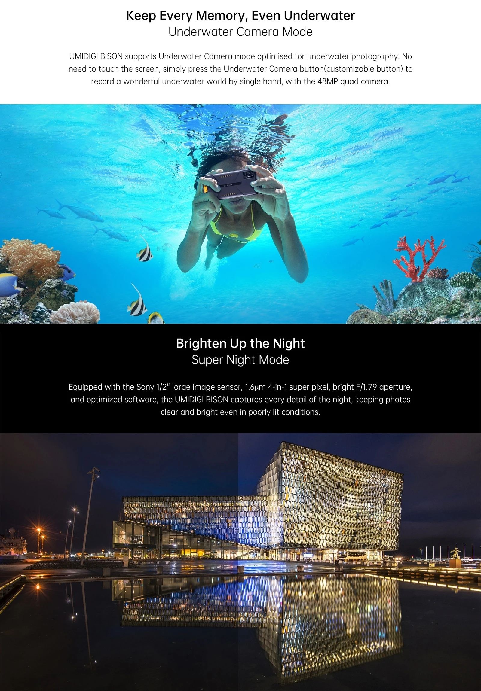 umidigi bison 8gb128gb ip68ip69k waterproof rugged phone 48mp matrix quad camera 6 3 fhd display nfc android 11 smartphone free global shipping