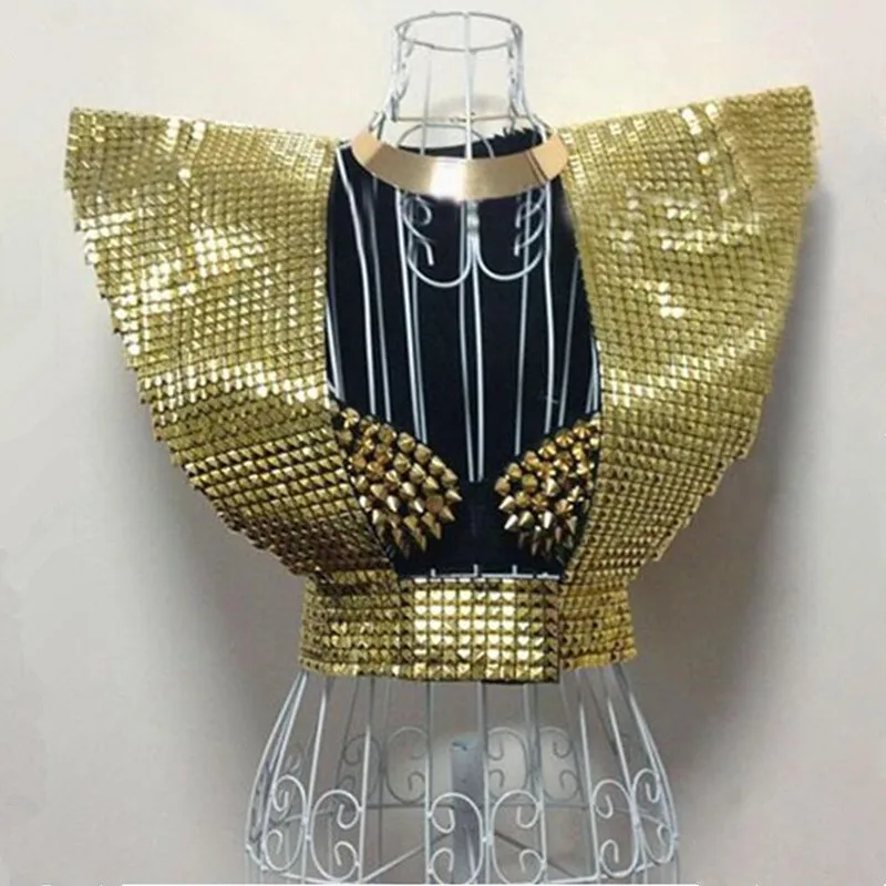 Vest Silver Sequins Ds Costumes Female Dj Sparkling Paragraph Armor Golden Style High Quality Singer Dancer Party | Тематическая