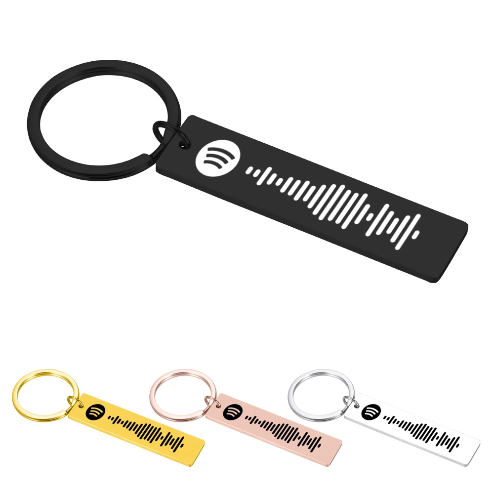 

Personalized Keychain Custom Music Spotify Scan Code Keychain Teacher Boyfriend Girlfriend Gift Music Lover Key Holder Charm
