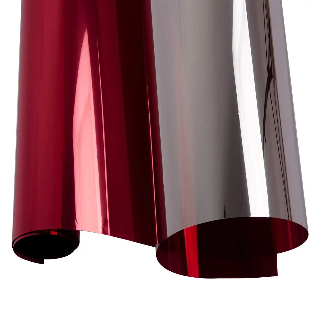 

Red Silver One Way Mirror Privacy Building Film Vinyl Sun Blocking Self Adhesive Window Film Anti UV Light Blocking Solar Film
