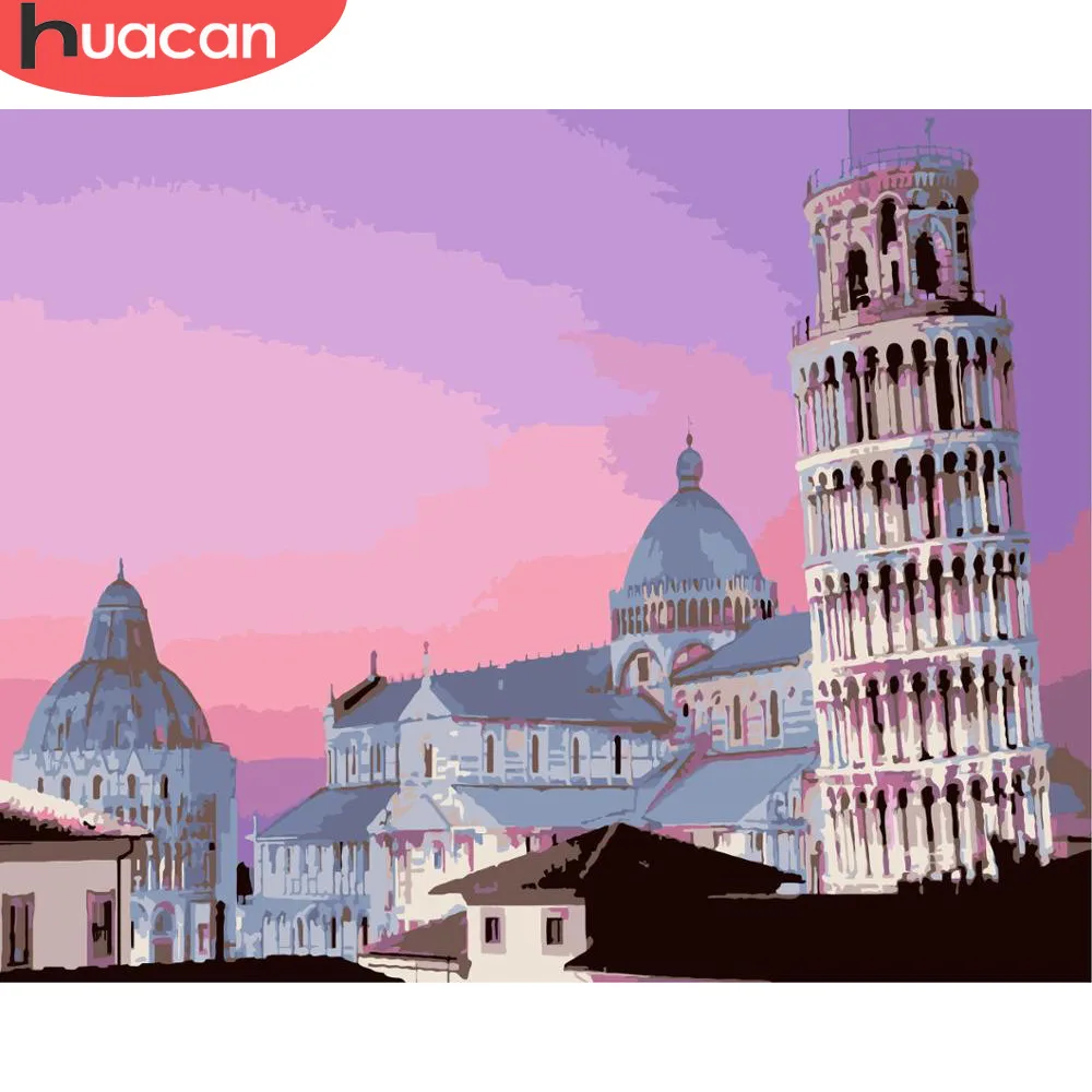 Набор для рисования по номерам на холсте Пейзаж города | Дом и сад