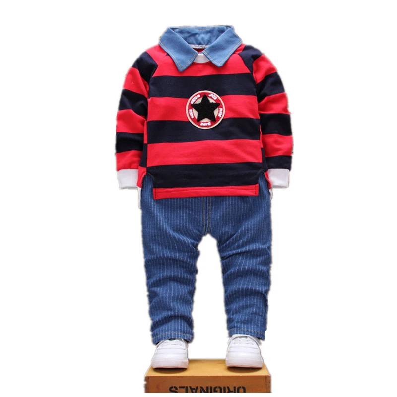 

Spring Autumn Baby Boys Clothes Cotton Children Stripe Coat Pants 2Pcs/sets Infant Outfit Kids Fashion Toddler Casual Tracksuits