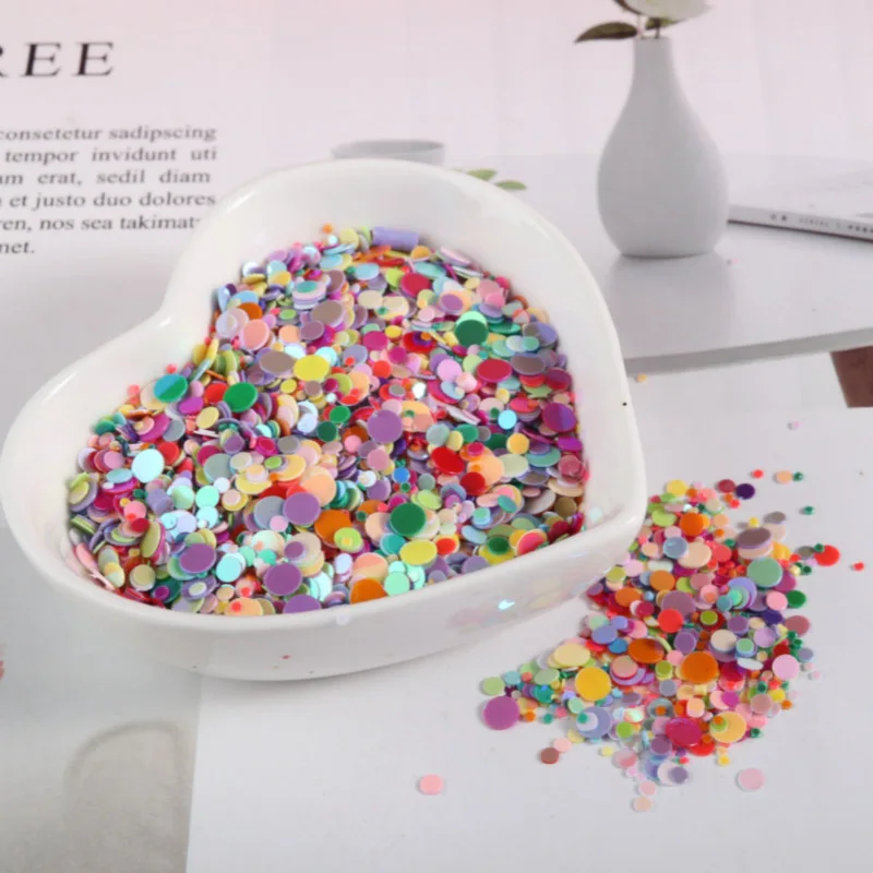 

20g/pack Mix Colors Nail Patch Sequin Multi Size 1-4mm Dot Shape PVC loose Sequins Paillettes for Nails Art,wedding confetti