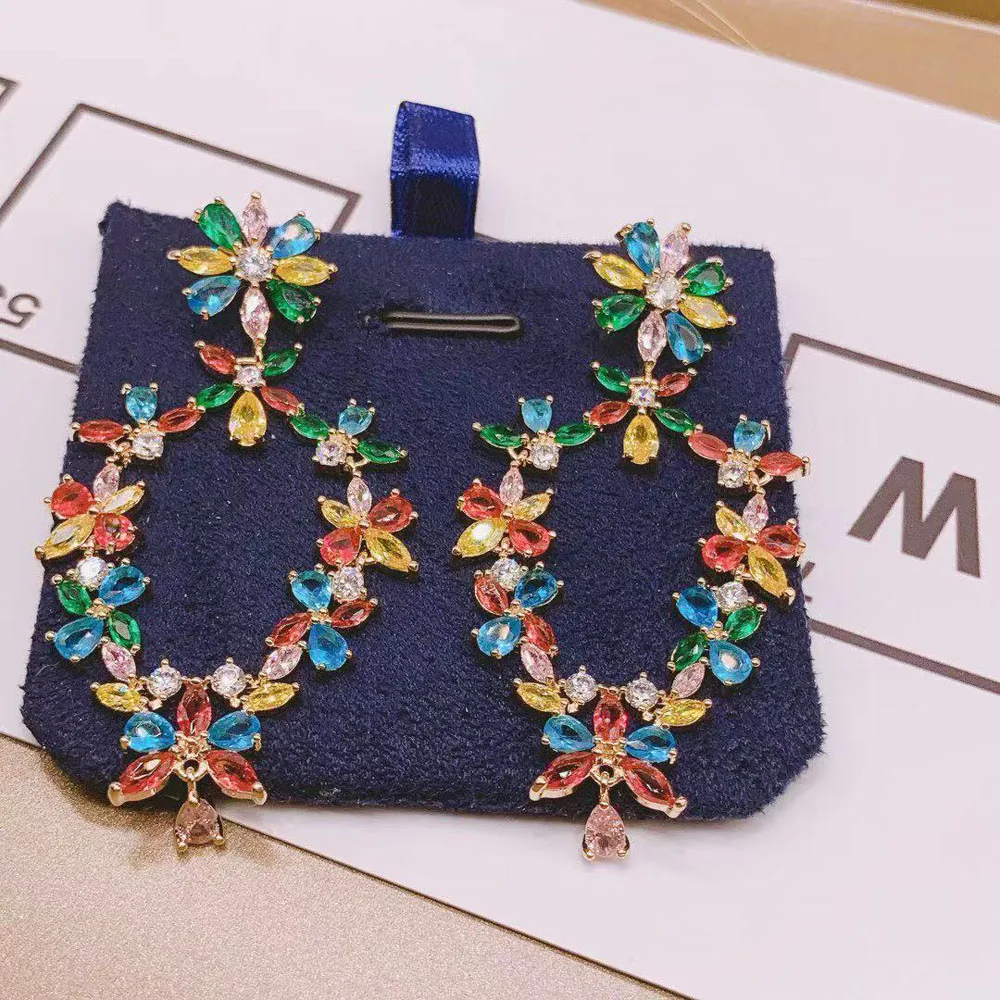 HIBRIDE знаменитые цветы подвески серьги-подвески для женщин из Дубая золотые