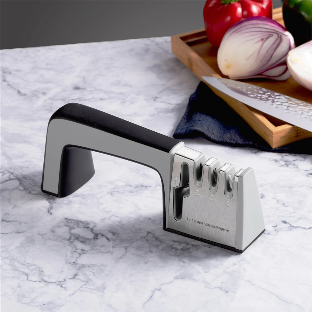 Точилка для кухонных ножей 4 ступенчатая заточка острых ножниц аксессуар Заточка