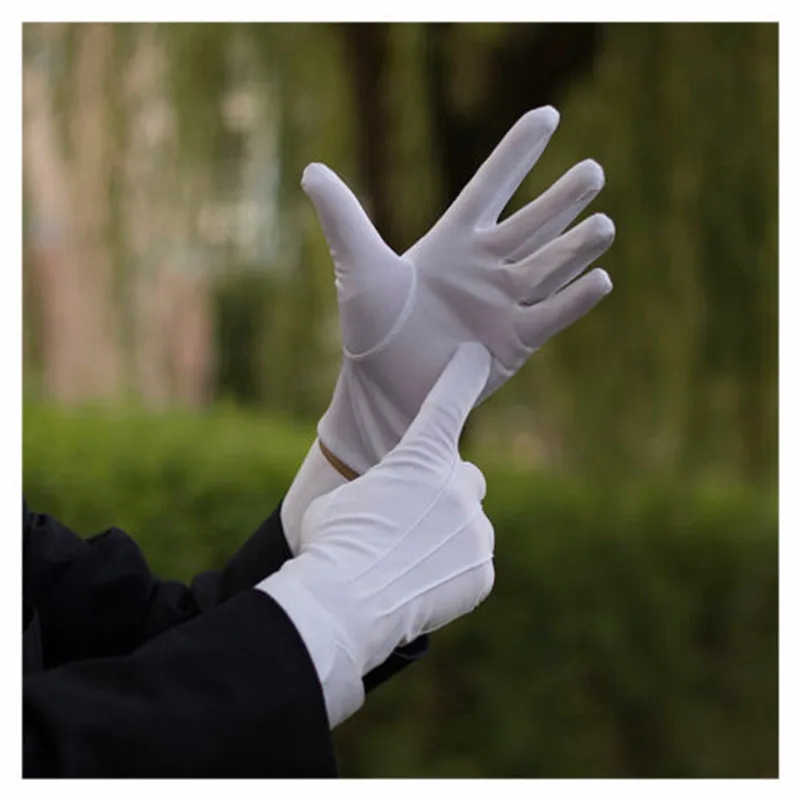1Pair Adult White Gloves Formal Gloves Tuxedo Honor Guard Parade Shuffle Dance Jewelry Care Performance Party  Magic Show Unisex