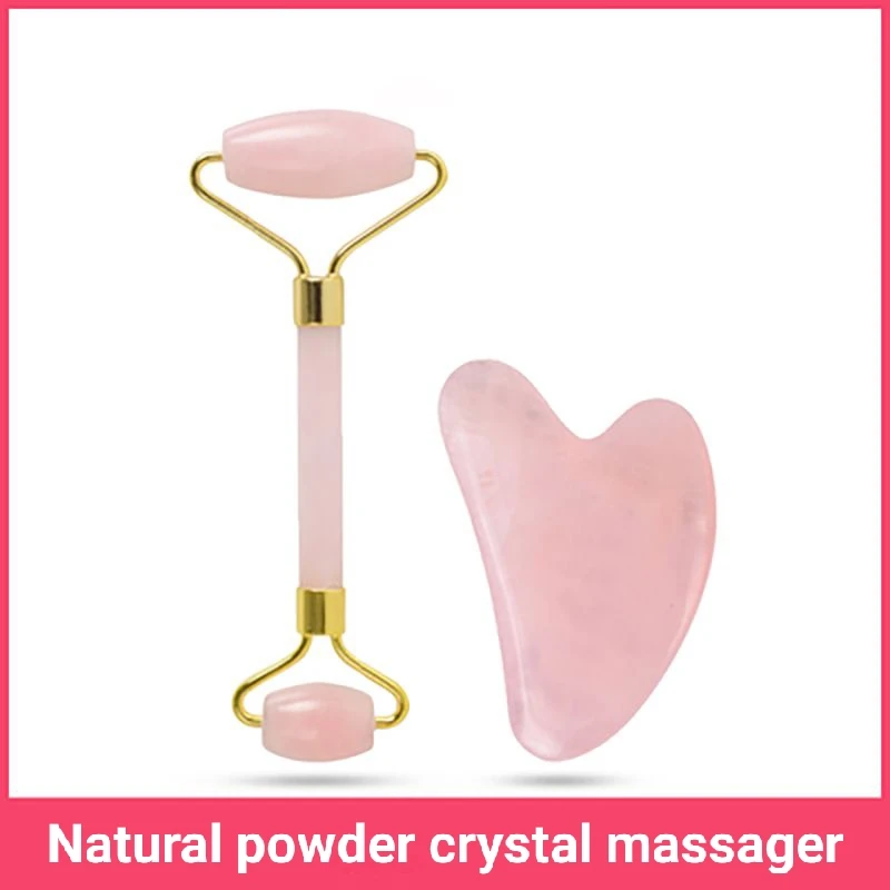 

Rose Quartz Guasha Jade board Face Massager Skin Care Tools China Traditional Mat Neck Back Head Body Massage & Relaxation