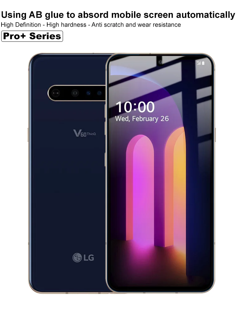 

Tempered Glass for LG V60 ThinQ 5G IMAK Pro+ Series Full AB Glue Coverage Screen Protector for LG V60 ThinQ 5G Glass
