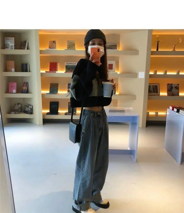 Новый стиль женские свитера пуловеры Короткий Джемпер в стиле пэчворк ретро