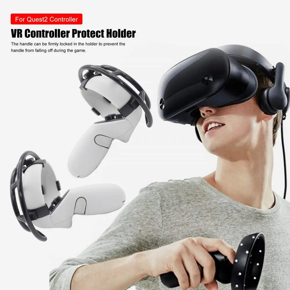 Фиксатор контроллера VR для Oculus Quest 2 защитный бампер с ручкой гарнитуры