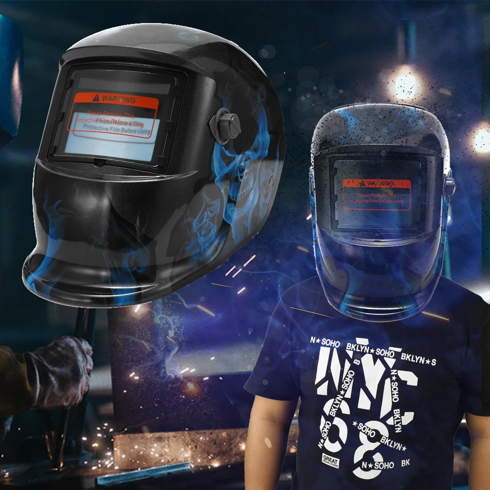 

New Professional Solar Energy Large Window Welding Mask Cap Weld Helmet with LED Light and 2pcs Arc Sensors