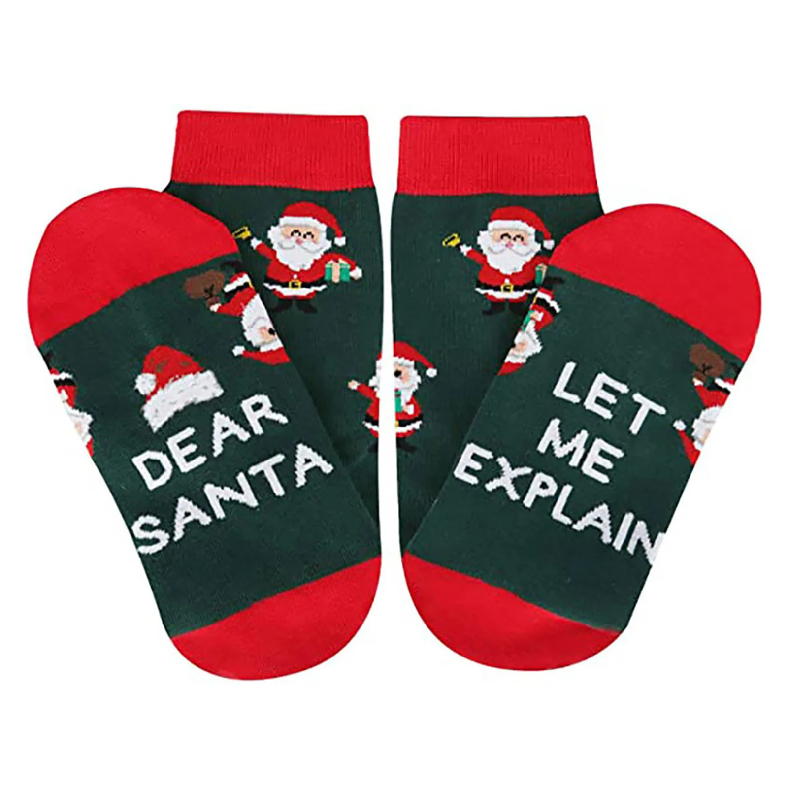 

Hot Selling Men's Christmas Santa Claus Casual Socks Letters Print Socking Xmas Socks