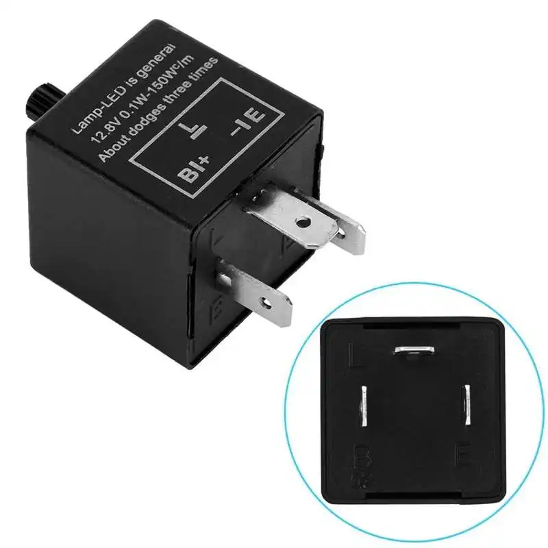 

12 В 3-контактный регулируемый светодиодный фонарь мигалка мигающее реле для фиксации сигнала поворота Индикатор сигнала реле