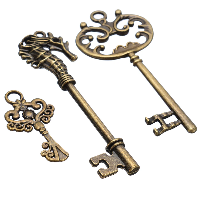 8 шт. Винтаж античная бронза Подвеска для ключей ретро ключевые ювелирные изделия