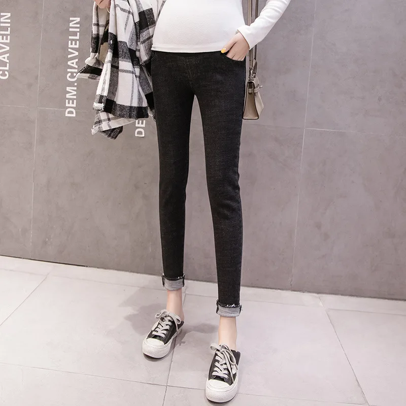 

New 2020 Maternity Clothes Ninth Pants Maternity Jeans For Pregnant Women Clothes Stretch Skinny Denim Jeans Pregnancy Trousers