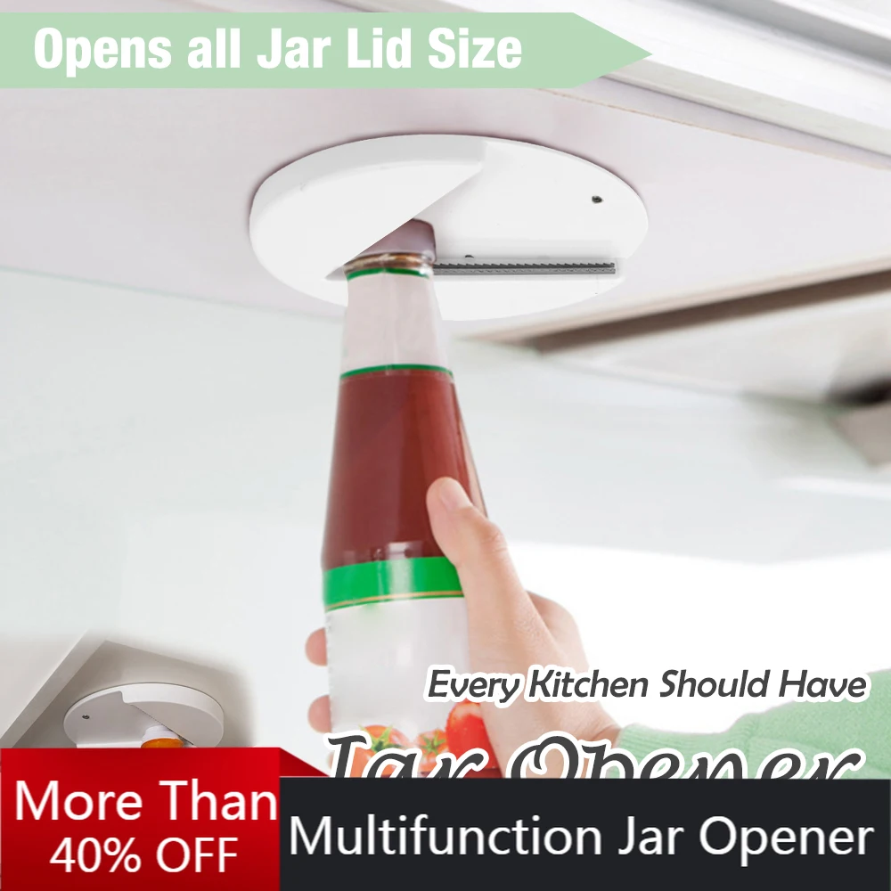 

Multi-function Jar Opener Under Cabinet Professional Lid Cans Quick Opener Fit Any Sizes Simple Useful Kitchen Gadget 2 Styles