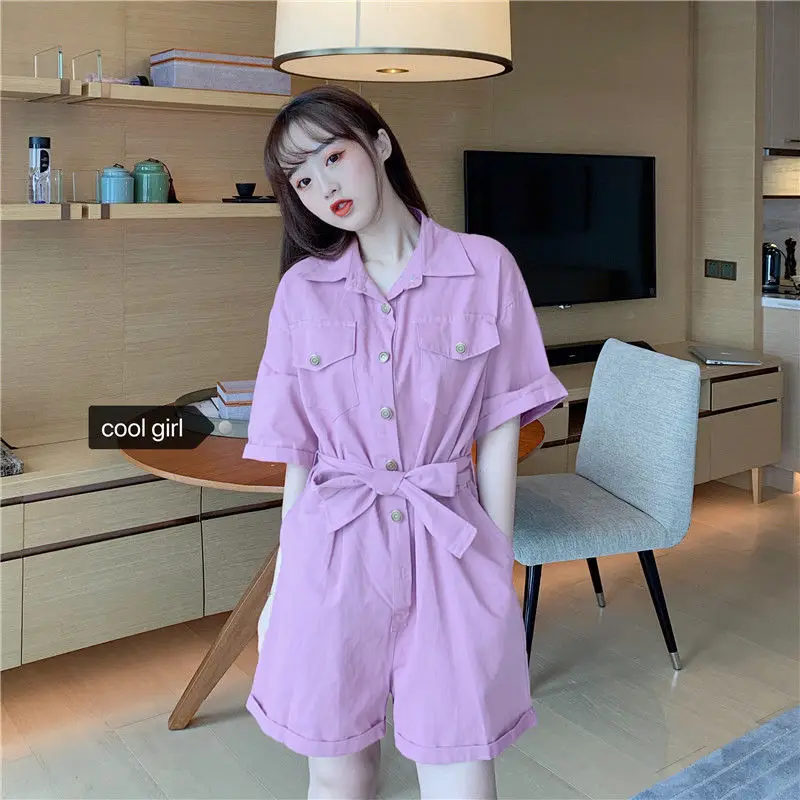 

2021 Harajuku Overalls Shorts Jumpsuit High Waist Wide Leg Black Baggy Pants Trousers Women Streetwear Sweatpants Korean Outfit